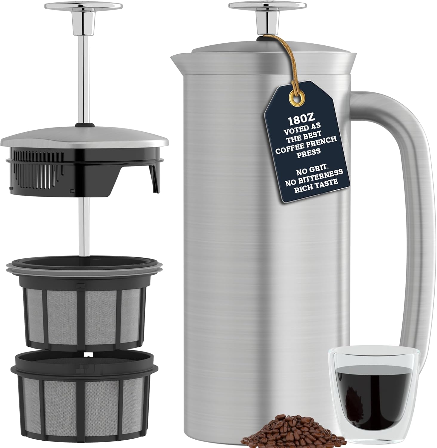 ESPRO P7 Brushed Stainless Steel Cafetiere