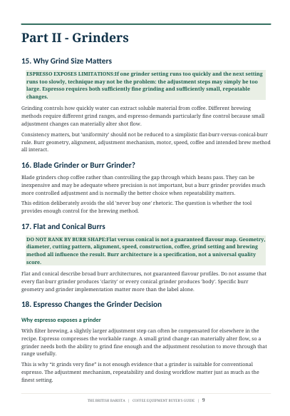 The British Barista Coffee Equipment Buyer’s Guide - Grinder Recommendations Example