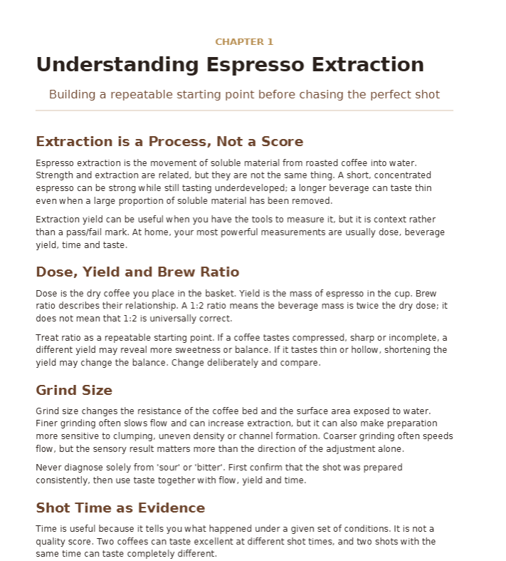 Home Barista Masterclass 2026 Premium Edition Chapter One Sample